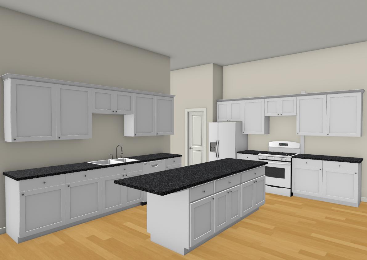 Kitchen interior 3D render